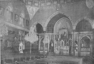 Eglise Patriarcale S. George des Syriaques catholiques à Ghandak-al-Ghamik, Beyrouth : Autel principal (Ishac Armalé, Mar Ephrem, Beyrouth, 1952)